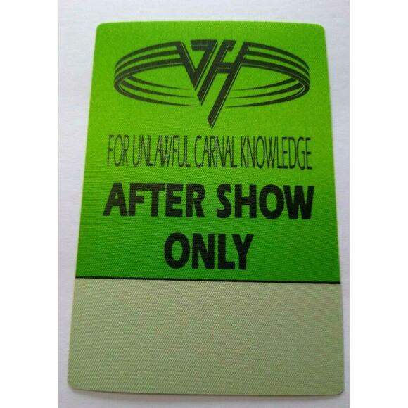 Van Halen Original Backstage Pass Original 1991 After Show Hard Rock Eddie Green - Picture 1 of 3